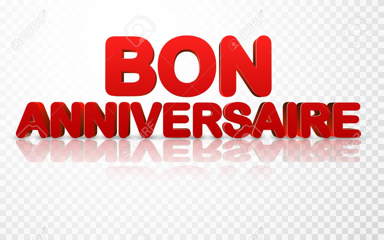 Vettoriale Priorita Bassa Rossa Di Buon Compleanno 3d Francese Illustrazione Vettoriale Image