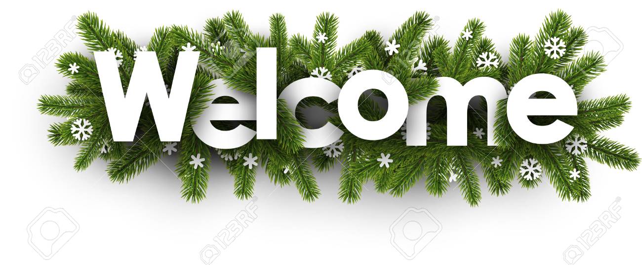 Winter welcome banner with spruce branches and snowflakes. Vector illustration. - 88840131 Winter welcome banner with spruce branches and snowflakes. Vector illustration. - 88840131