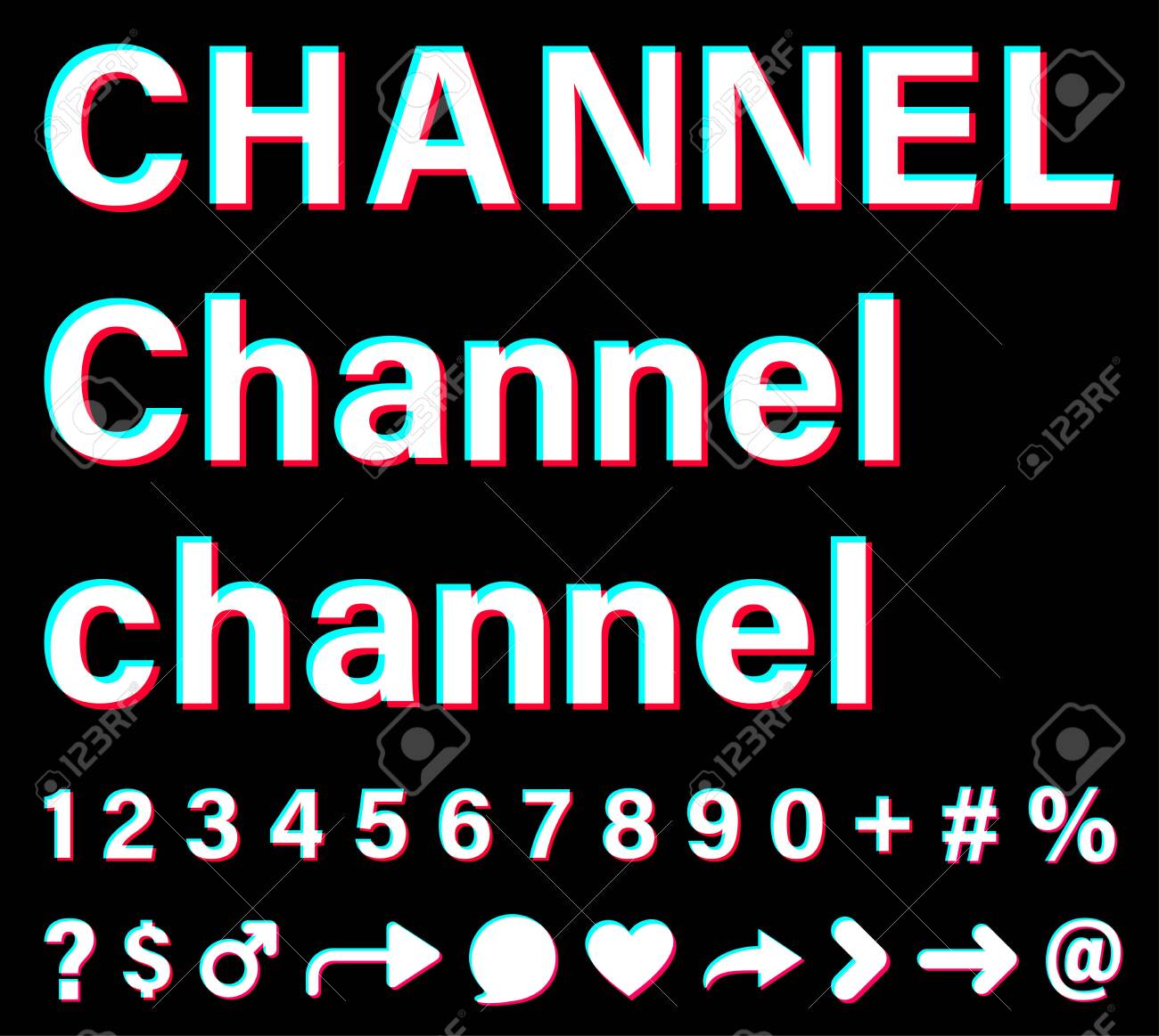 Channel Sign With Small Letters And Capital Letters White Words Royalty Free Cliparts Vectors And Stock Illustration Image