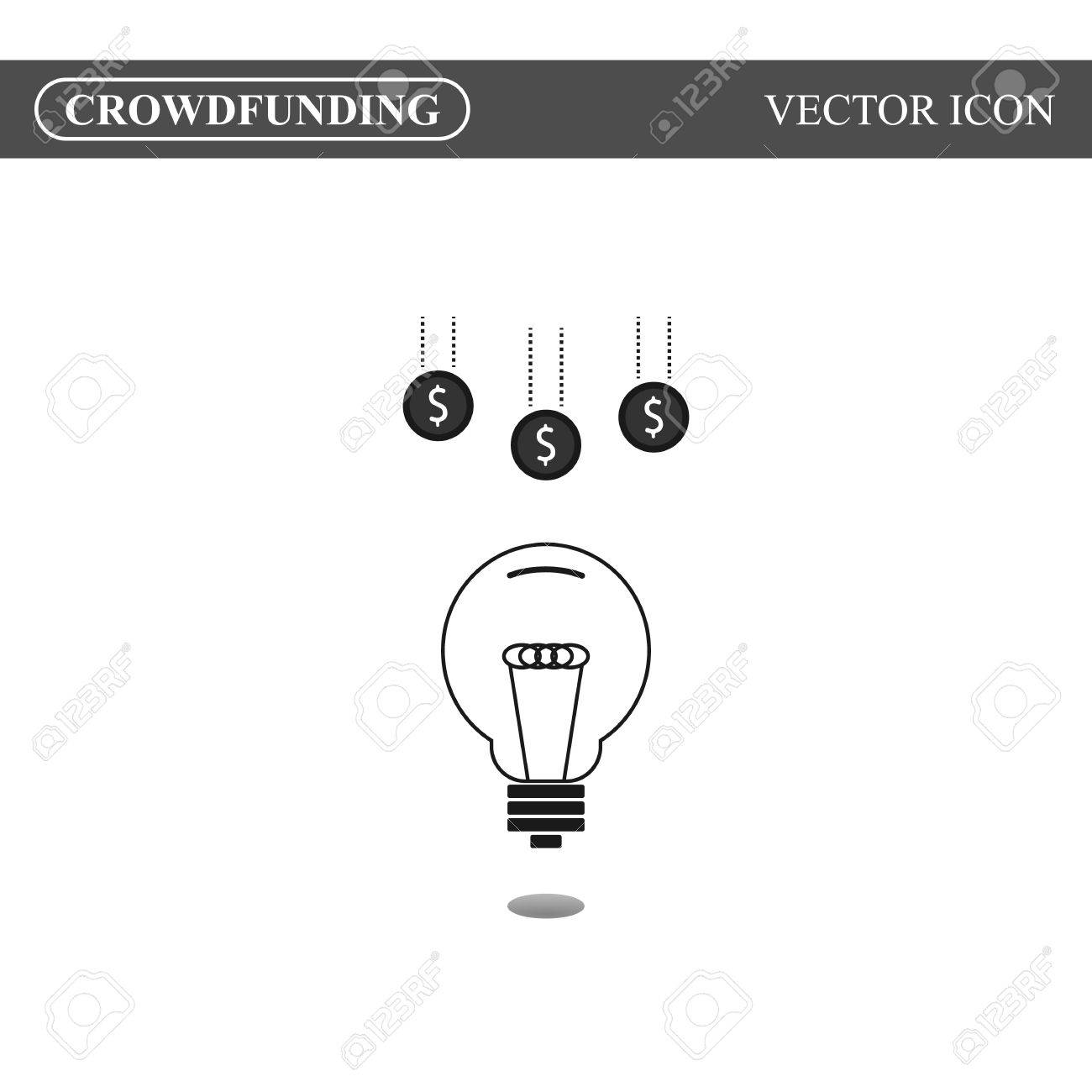 crowdfunding icon on white background crowdsourcing icon concept