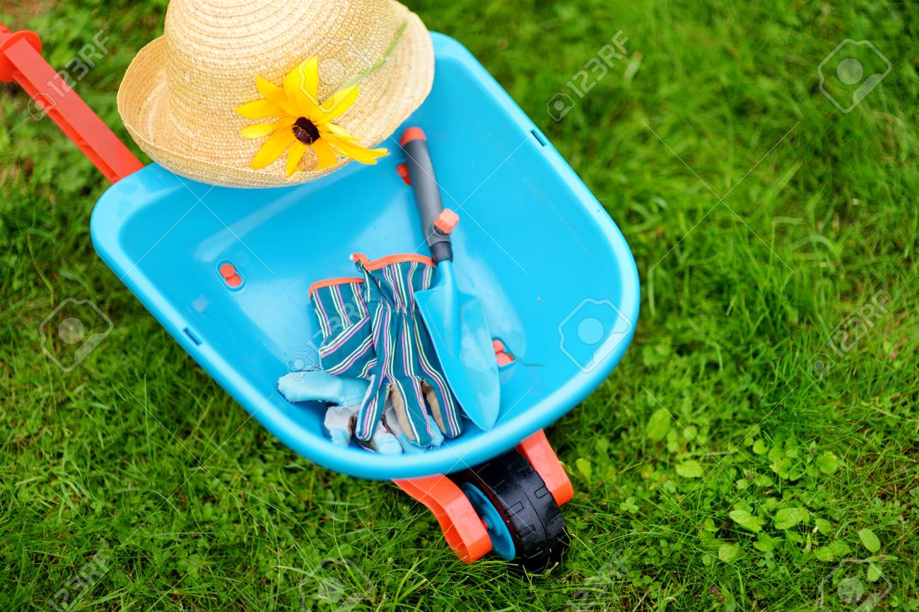 childrens gardening tools wheelbarrow