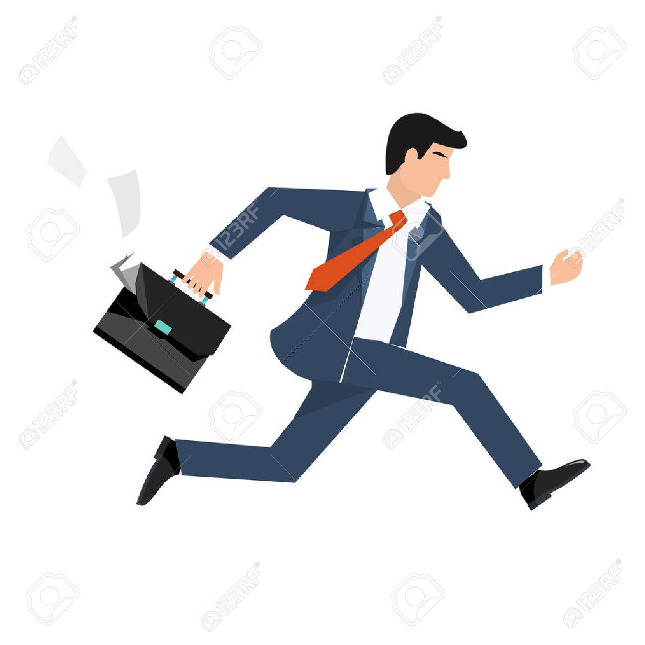 Flat style vector illustration of a businessman running, business concept - 58664559 Flat style vector illustration of a businessman running, business concept - 58664559