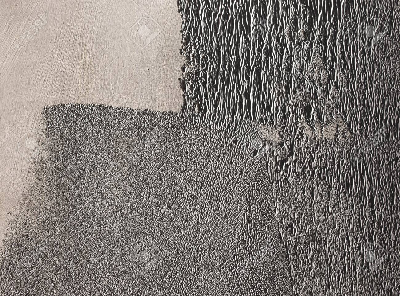 Concrete Wall Partially Painted In Gray With A Paint Roller Stock Photo Picture And Royalty Free Image Image