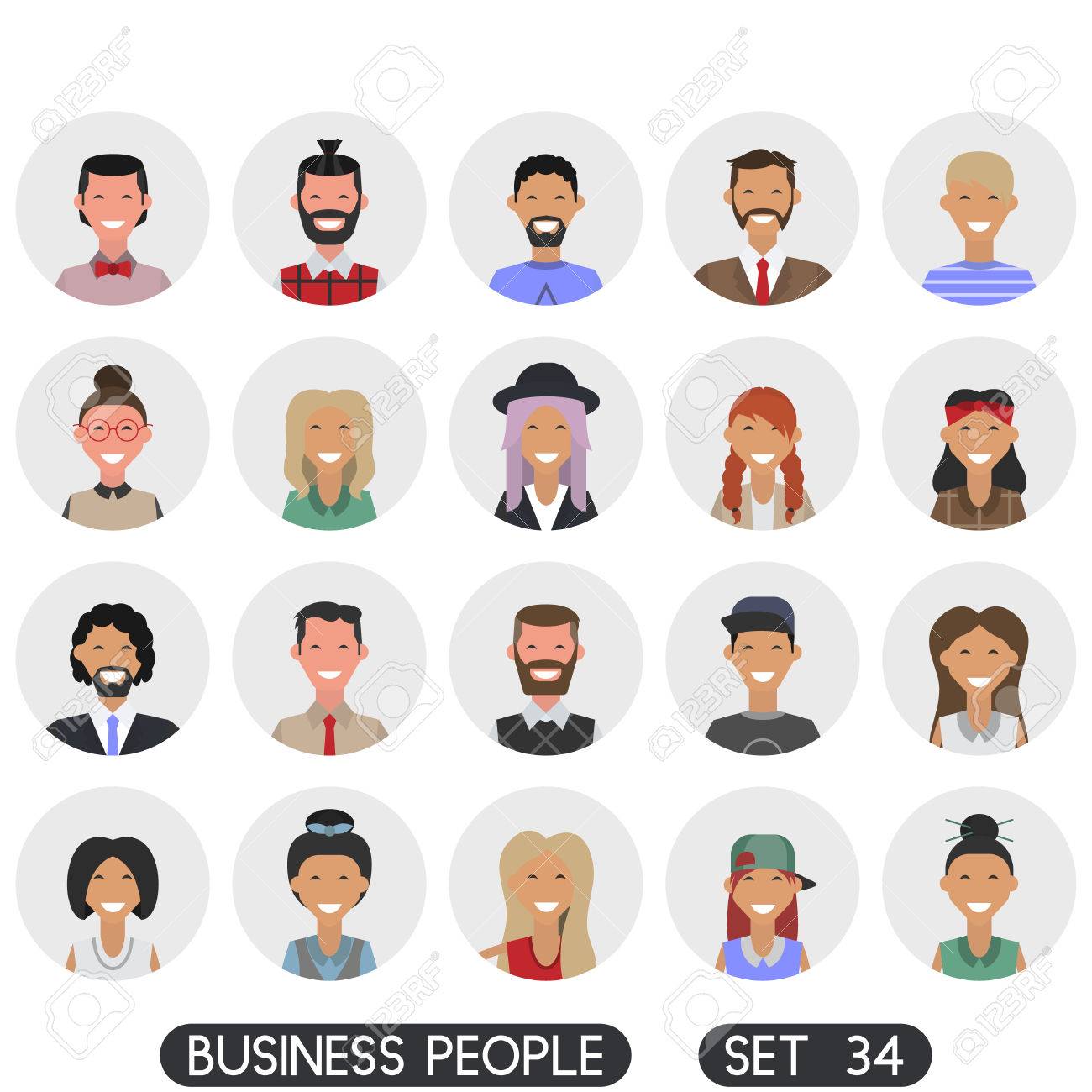 People avatar flat icons Royalty Free Vector Image