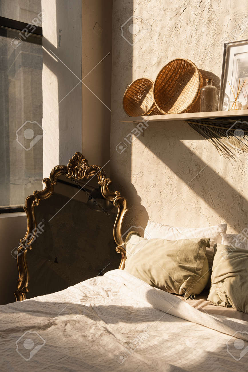 Modern Boho Style Home Interior Design Bohemian Bedroom With Stock Photo Picture And Royalty Free Image Image 159657874
