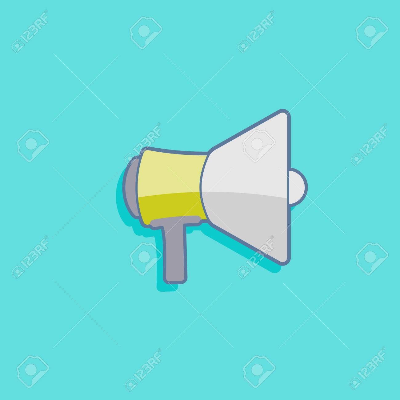 メガホンで単純なベクトル イラスト スピーカー アイコンのフラット デザインのイラスト素材 ベクタ Image