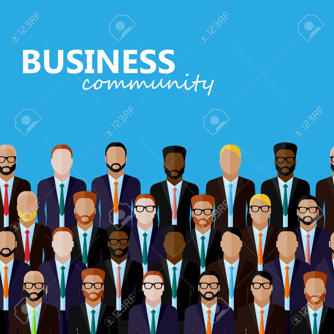 ベクトルのビジネスまたは政治コミュニティの平らなイラスト 大規模なグループ男性ビジネスの男性 政治家 身に着けているスーツし の関係 サミットや会議の家族像のイラスト素材 ベクタ Image 35501089