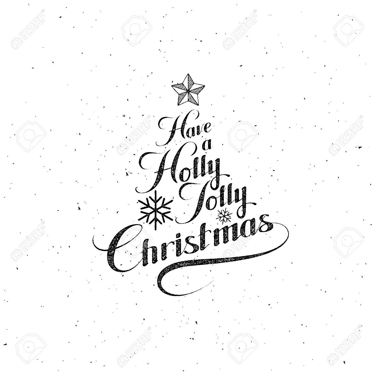 Holly Jolly Merry Christmas Vector Holiday Illustration Letterpress Royalty Free Cliparts Vectors And Stock Illustration Image 48390742