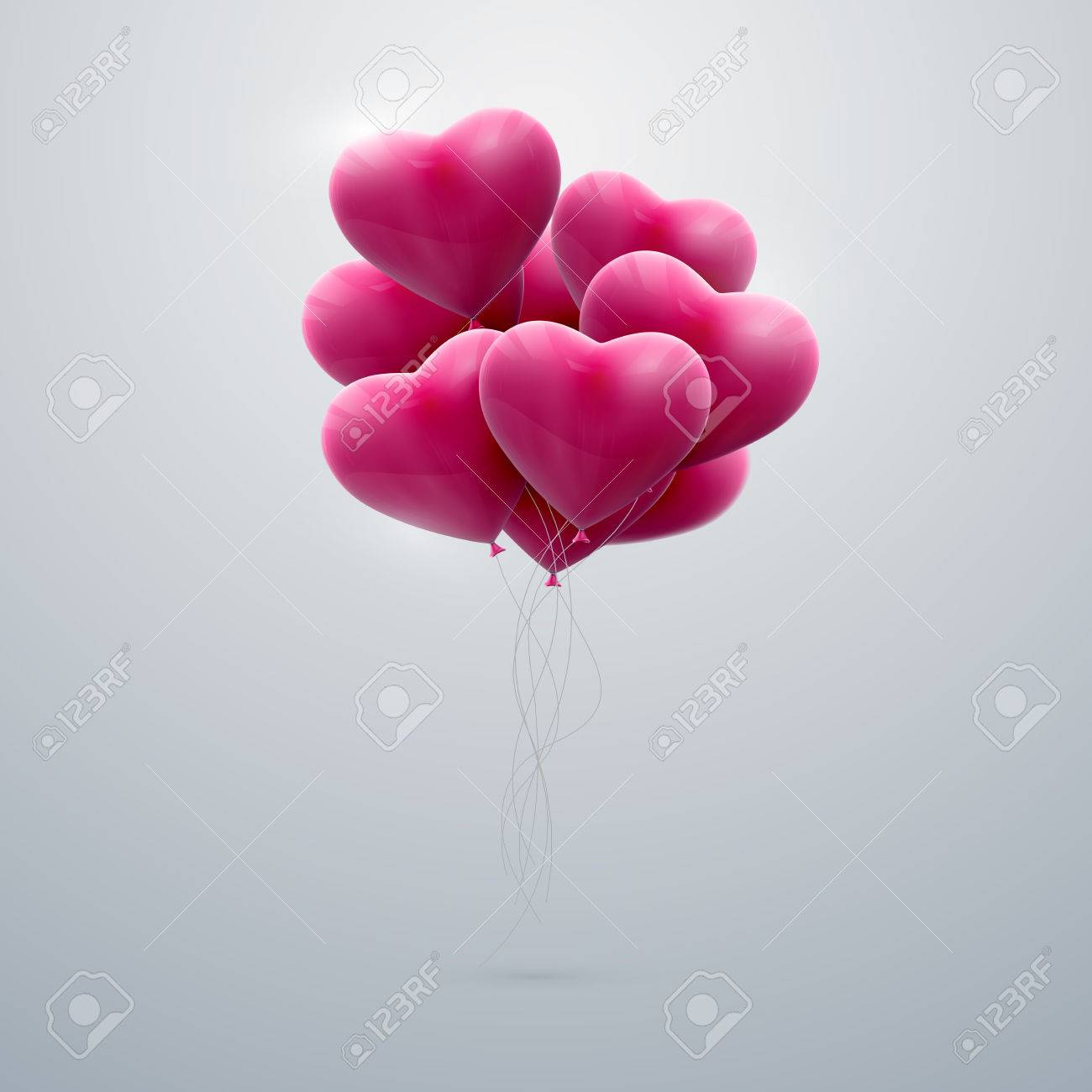 vector holiday illustration of flying bunch of pink balloon hearts. Happy Valentines Day - 49697511 vector holiday illustration of flying bunch of pink balloon hearts. Happy Valentines Day - 49697511