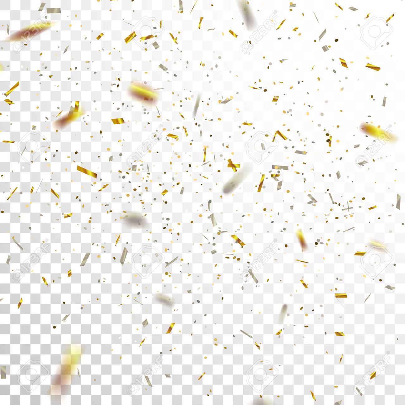 Golden and Silver Confetti. Vector Festive Illustration of Falling Shiny Confetti Glitters Isolated on Transparent Checkered Background. Holiday Decorative Tinsel Element for Design - 65406899 Golden and Silver Confetti. Vector Festive Illustration of Falling Shiny Confetti Glitters Isolated on Transparent Checkered Background. Holiday Decorative Tinsel Element for Design - 65406899