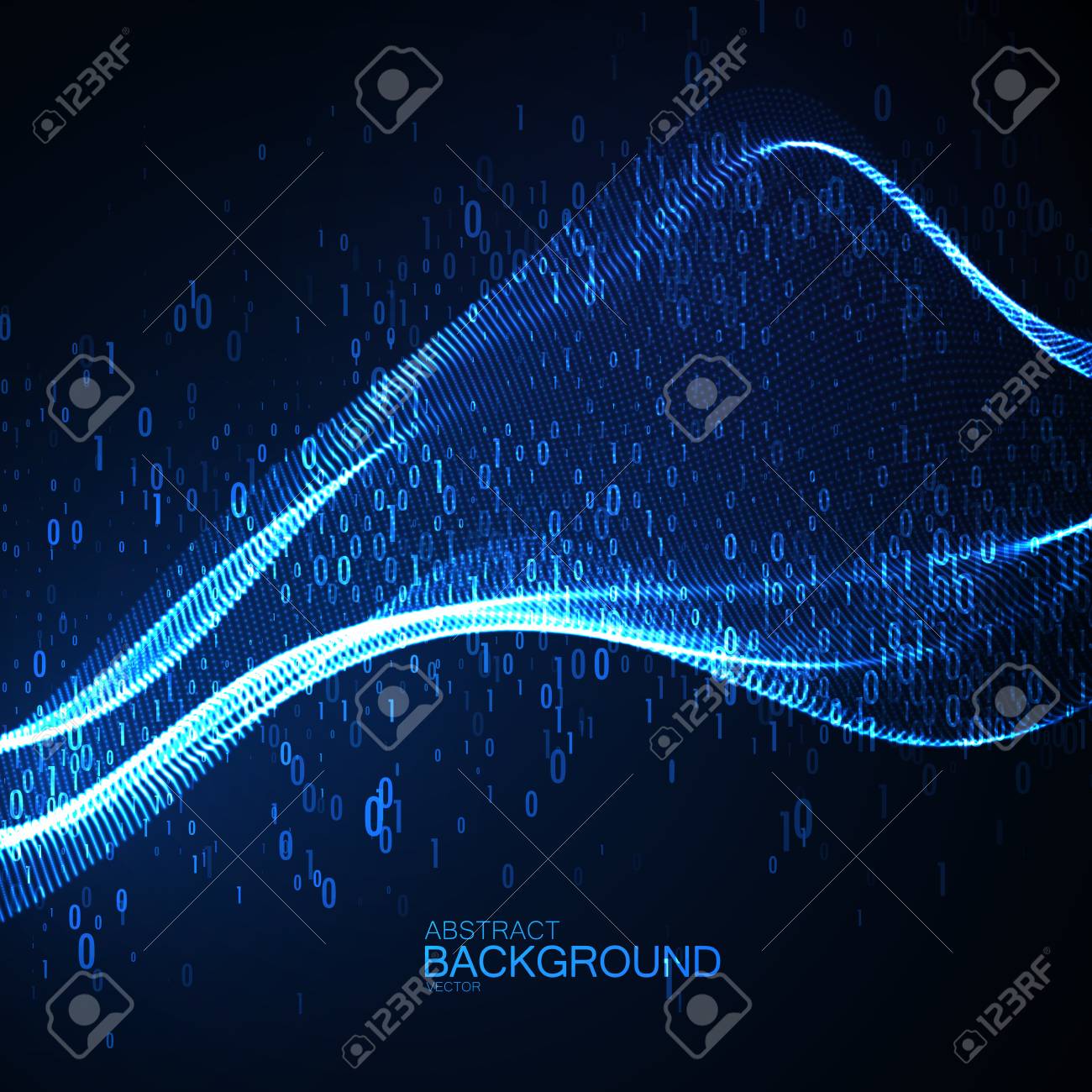 Abstract virtual digital wave of binary code particles - 84410815 Abstract virtual digital wave of binary code particles - 84410815