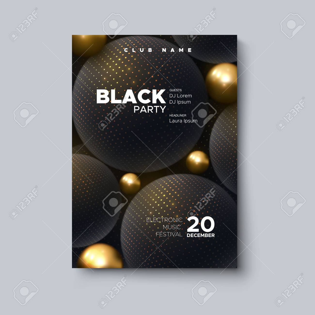 electronic music festival modern poster design black party black party flyer background design