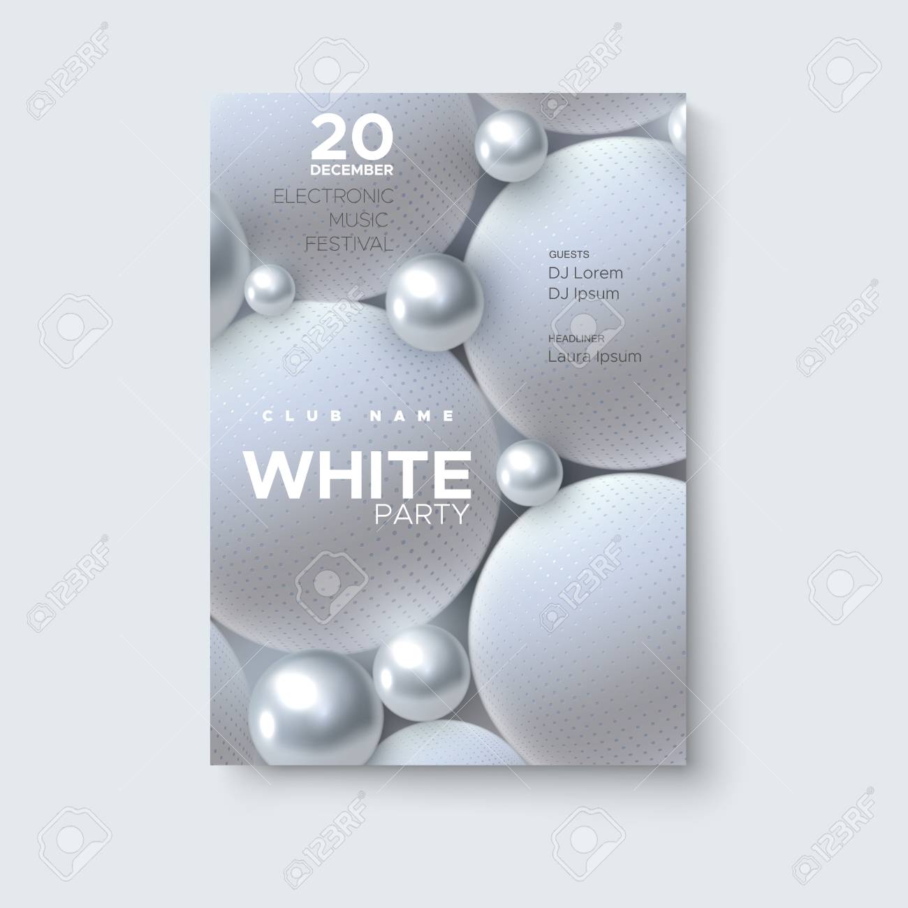 Electronic Music Festival. Modern Posters Design. White Party In Free All White Party Flyer Template Electronic Music Festival. Modern Posters Design. White Party In Free All White Party Flyer Template