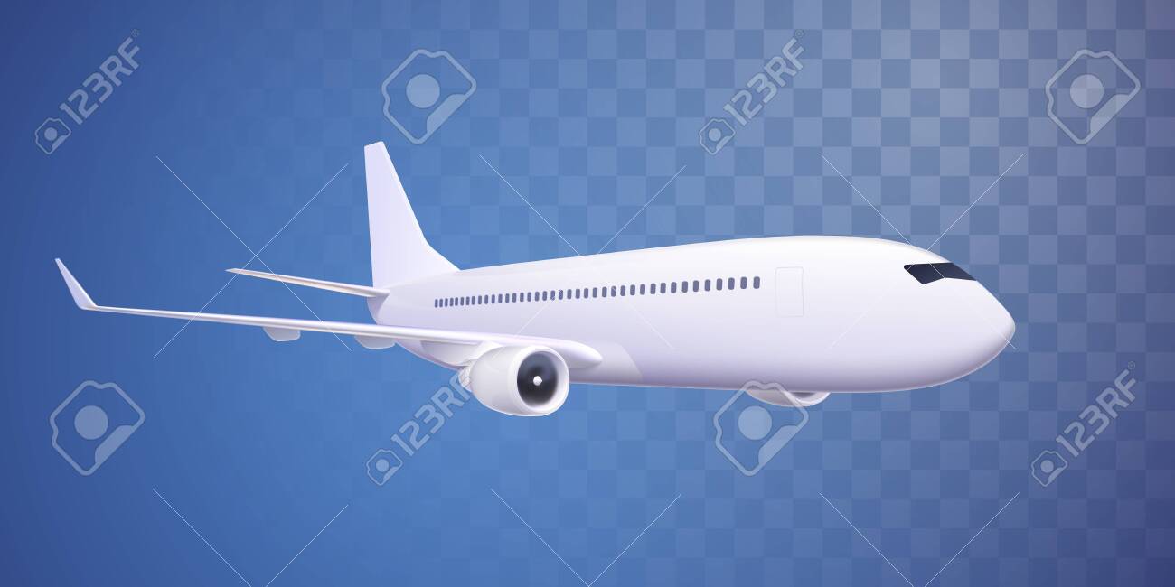 Download Realistic Airplane Isolated On Checkered Background Vector 3d Royalty Free Cliparts Vectors And Stock Illustration Image 128506239