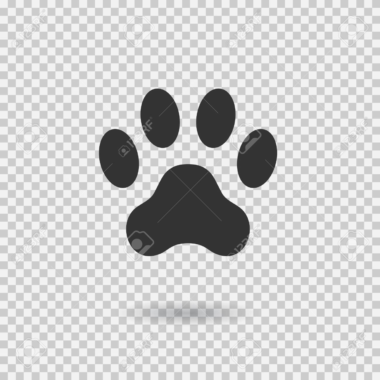 animal paw print dog paw with shadow web icon footprint vector
