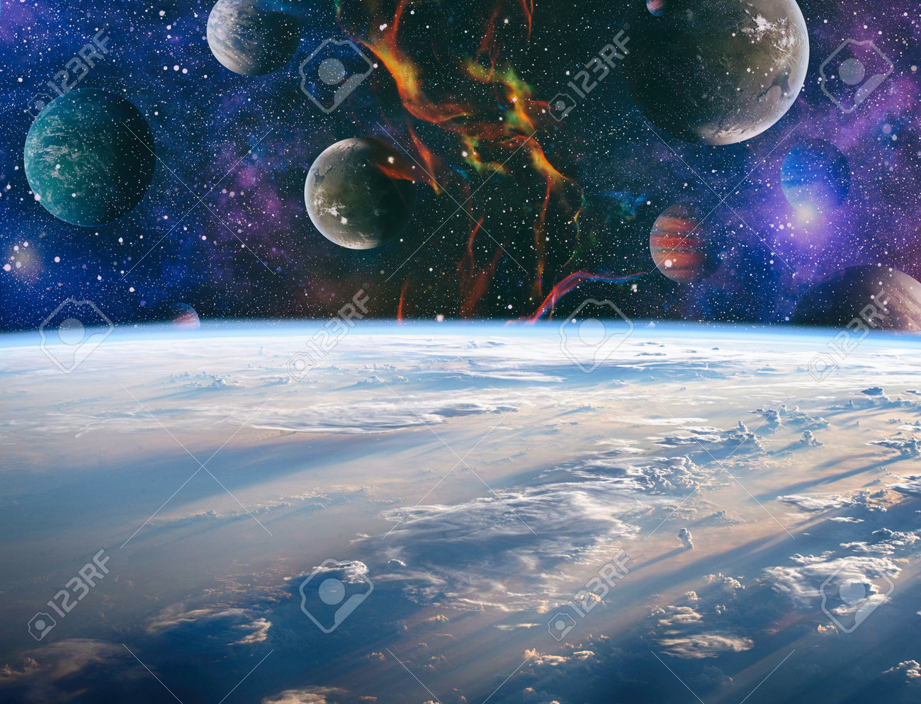 View From Earth To Beautiful Space, Landscape Of Space. Starry Outer Space.  Stock Photo, Picture and Royalty Free Image. Image 161632162., image size:1300x994