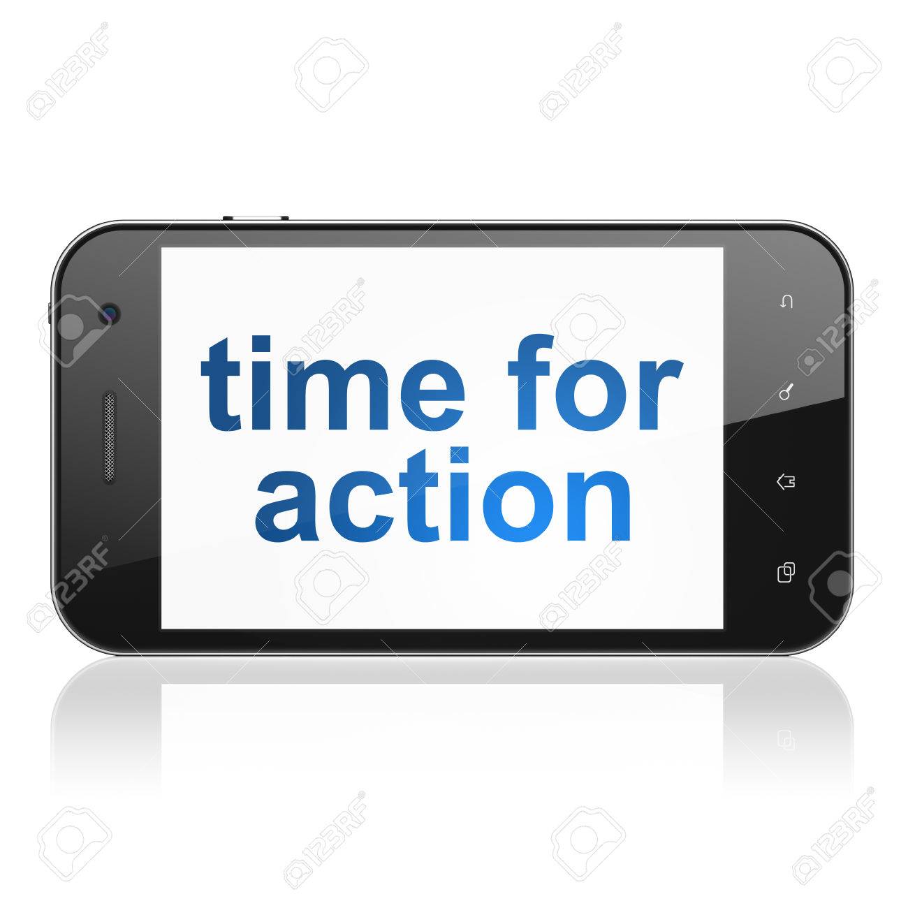 Time Concept Smartphone Avec Time Texte Pour L Action A L Ecran