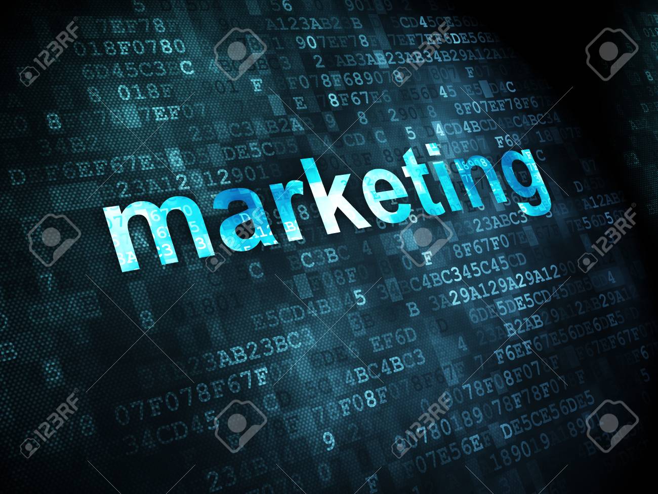 advertising concept pixelated words marketing on digital background words for advertising and marketing