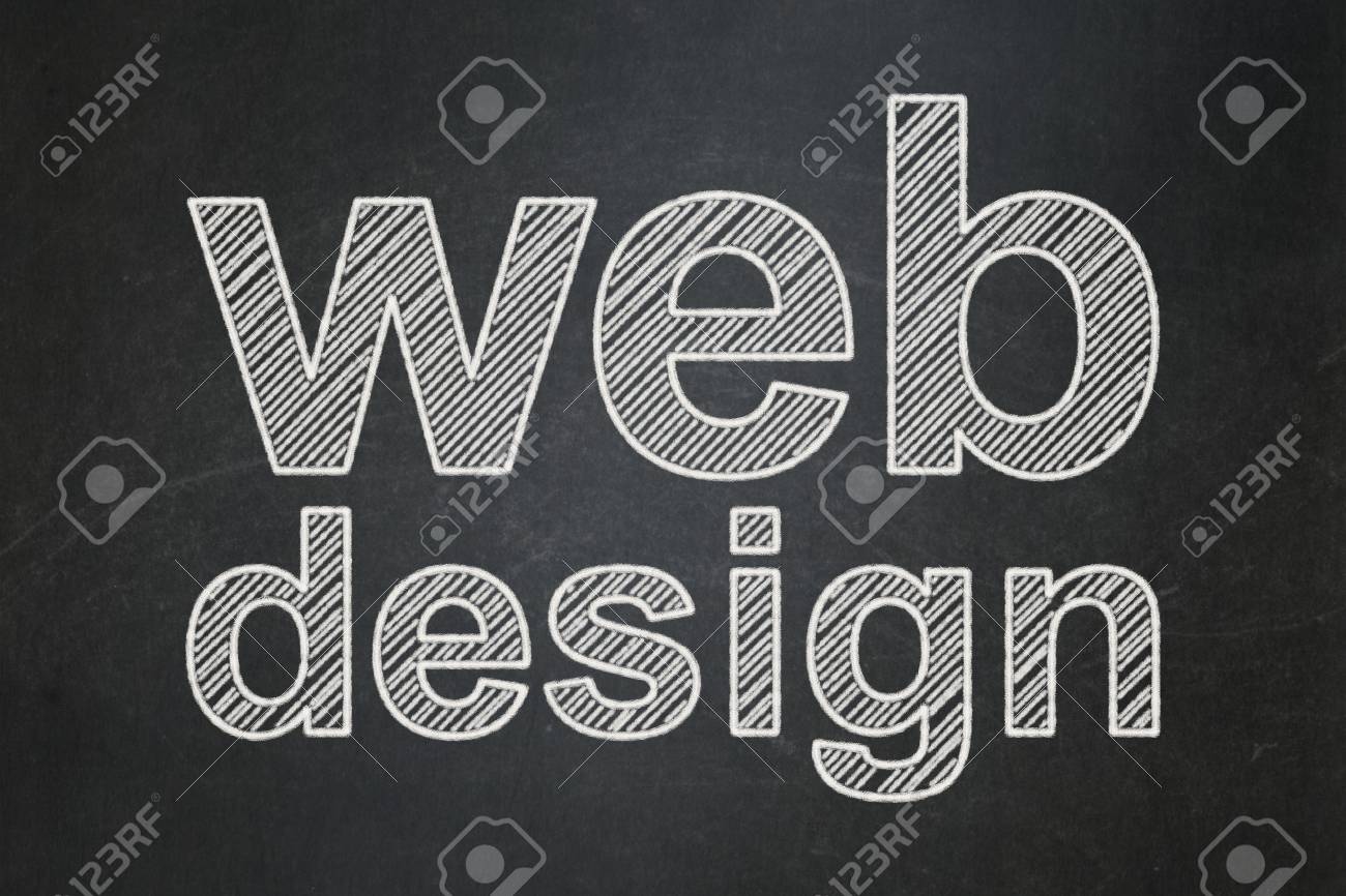 web design concept text web design on black chalkboard background black chalkboard background for design