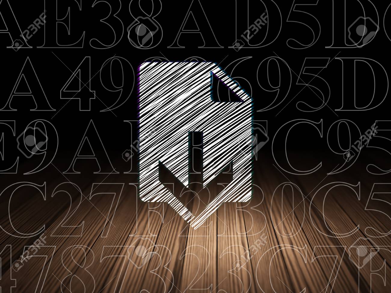 Concepto De Diseño Web: Icono De Descarga Brillante En El Cuarto ... Concepto De Diseño Web: Icono De Descarga Brillante En El Cuarto ...