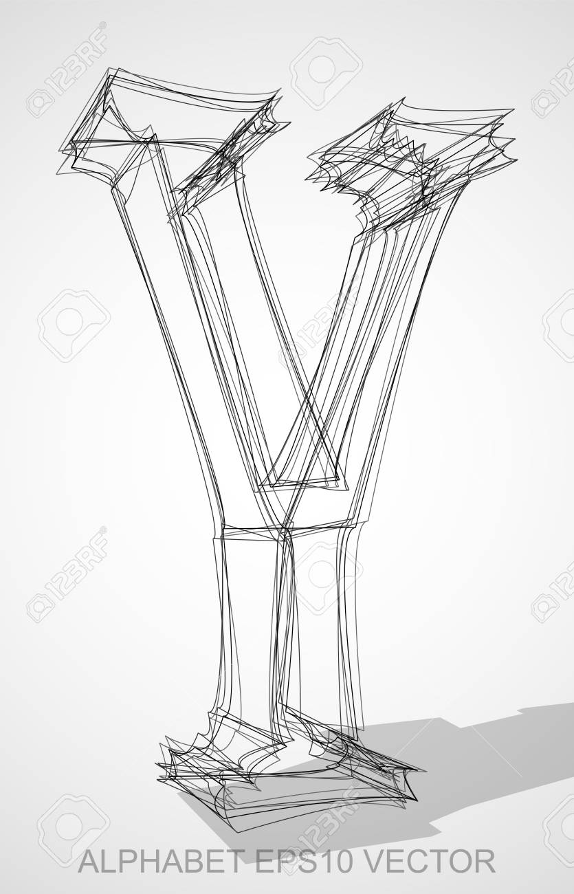 インクの抽象的なイラストは 透明な影と Y をスケッチしました 手には あなたの設計のための 3 D の Y が描画されます のイラスト素材 ベクタ Image インクの抽象的なイラストは 透明な影と Y をスケッチしました 手には あなたの設計のための 3 D の Y が描画されます のイラスト素材 ベクタ Image