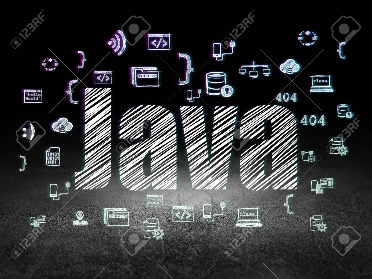 Concepto De Programación: Texto Brillante Java, Iconos De ... Concepto De Programación: Texto Brillante Java, Iconos De ...