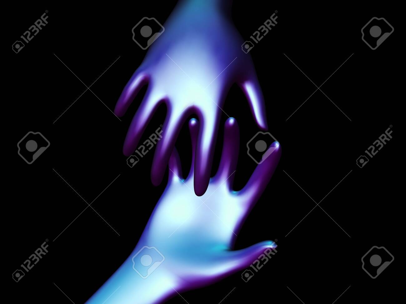 Helping gesture - two hands taking each other on black background. Concept of online support and digital customer care service. Vector illustration of partnership of artificial intelligence and human. - 146807013 Helping gesture - two hands taking each other on black background. Concept of online support and digital customer care service. Vector illustration of partnership of artificial intelligence and human. - 146807013
