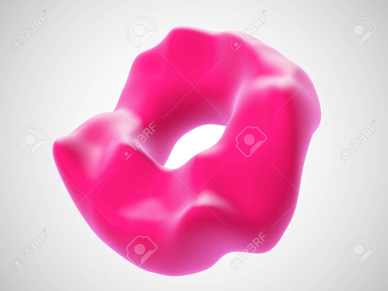 3D red wavy torus isolated on white background. Bright design element in shape of torus or ring figure. Concept of unhealthy sweet food - glazed donut. Vector illustration of ring geometric object. - 144195171 3D red wavy torus isolated on white background. Bright design element in shape of torus or ring figure. Concept of unhealthy sweet food - glazed donut. Vector illustration of ring geometric object. - 144195171