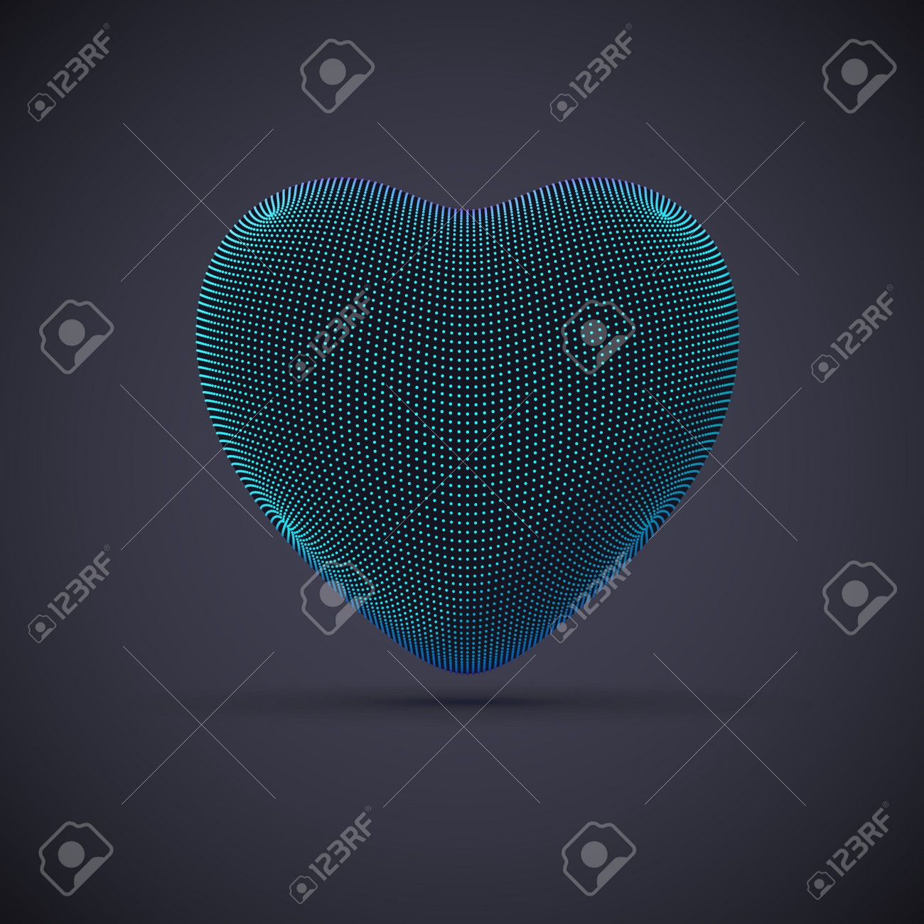 3D digital futuristic blue heart on gray background. Abstract vector illustration of online dating and virtual love. Concept of digital technology in medicine. Greeting postcard for Valentines Day. - 160183570 3D digital futuristic blue heart on gray background. Abstract vector illustration of online dating and virtual love. Concept of digital technology in medicine. Greeting postcard for Valentines Day. - 160183570