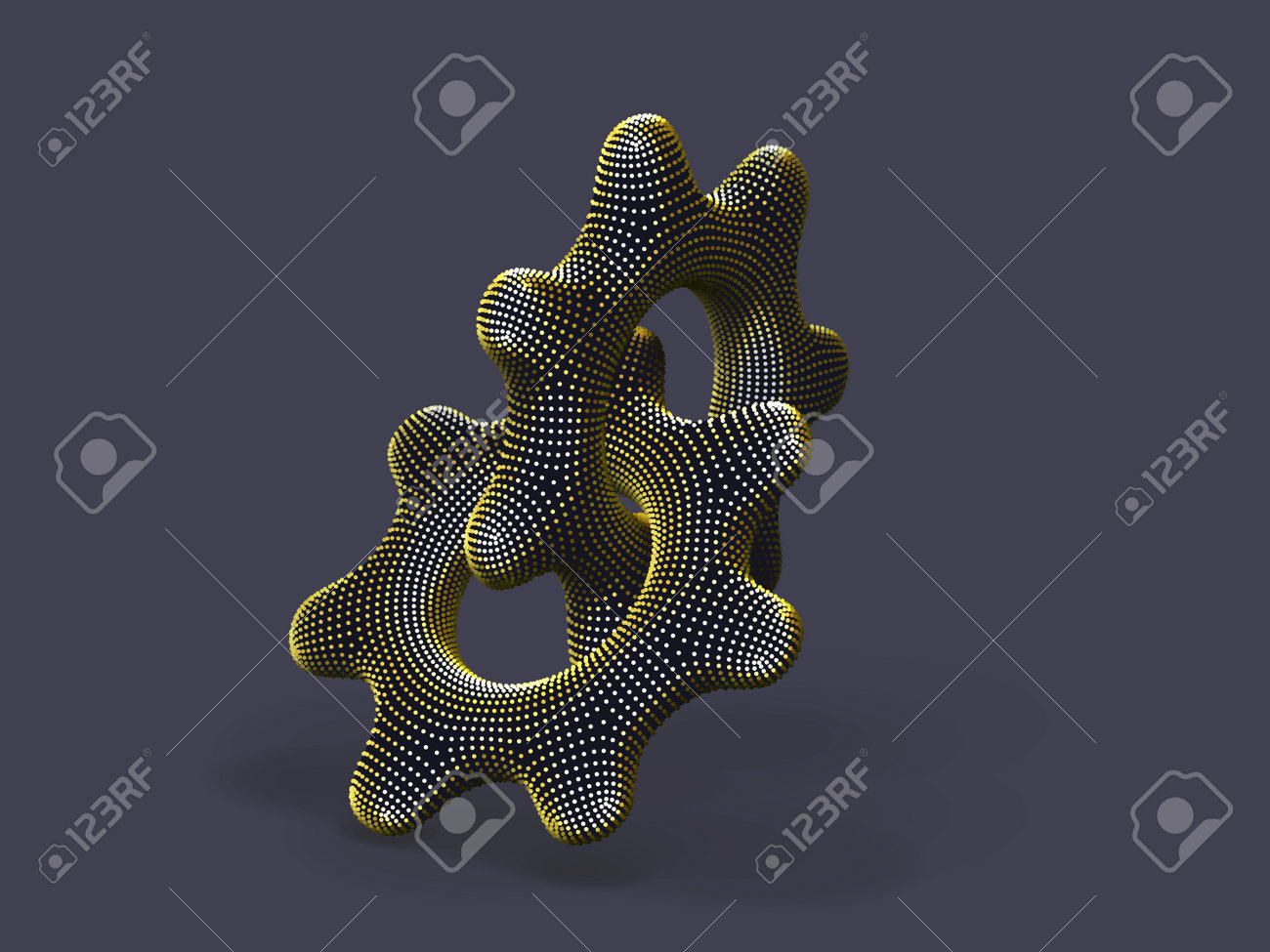 Two 3D gears made of yellow dots on gray background. Abstract vector illustration of digital golden cogwheels connection. Concept of business partnership, teamwork and successful business solution. - 160709349 Two 3D gears made of yellow dots on gray background. Abstract vector illustration of digital golden cogwheels connection. Concept of business partnership, teamwork and successful business solution. - 160709349