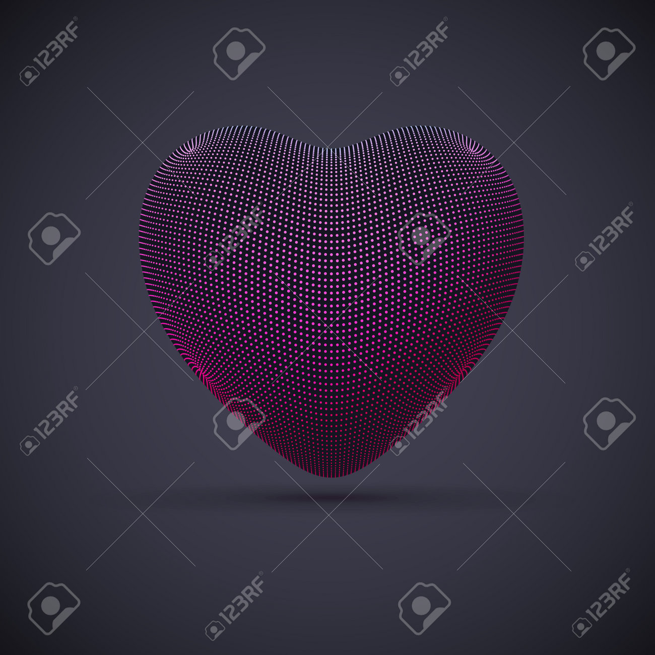 3D digital futuristic pink heart on gray background. Abstract vector illustration of online dating and virtual love. Concept of digital technology in medicine. Greeting postcard for Valentines Day. - 160790099 3D digital futuristic pink heart on gray background. Abstract vector illustration of online dating and virtual love. Concept of digital technology in medicine. Greeting postcard for Valentines Day. - 160790099