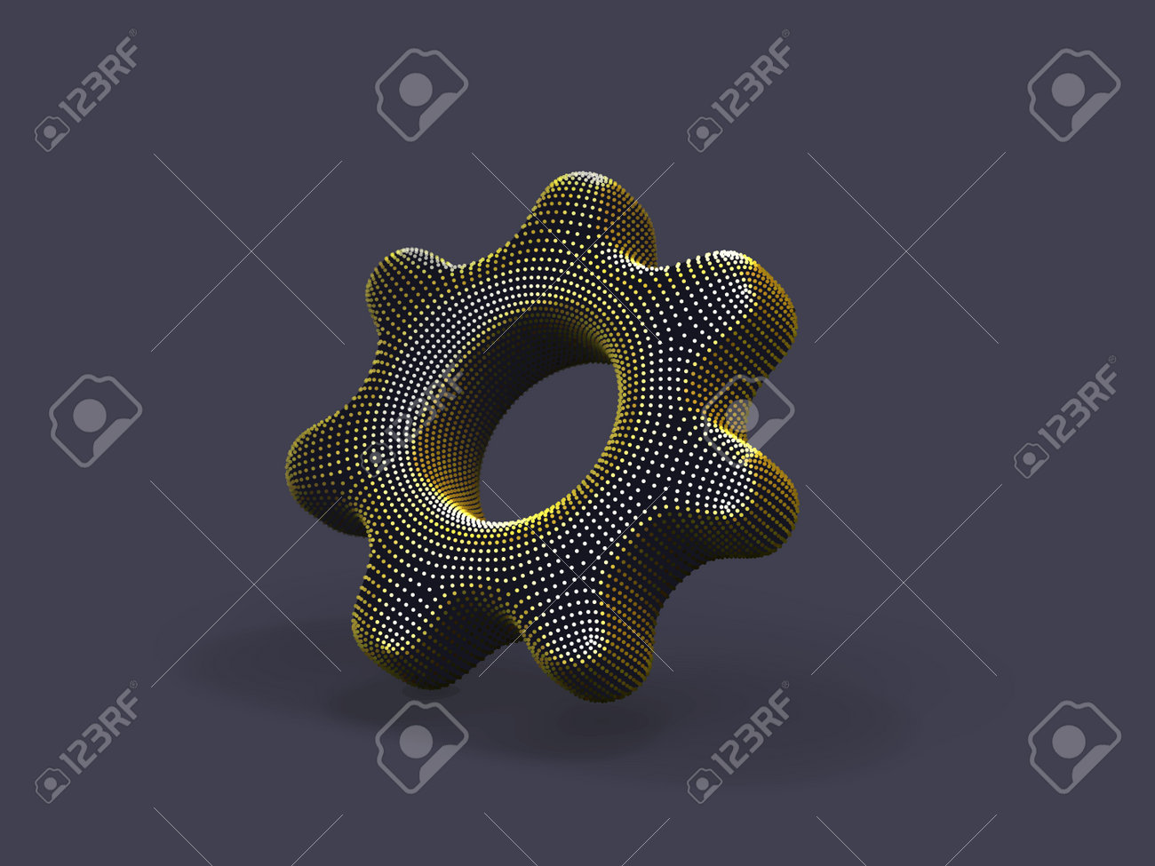3D gear made of yellow dots on gray background. Abstract vector illustration of digital golden cogwheel. Concept of software setup, program settings and online support. - 161316684 3D gear made of yellow dots on gray background. Abstract vector illustration of digital golden cogwheel. Concept of software setup, program settings and online support. - 161316684