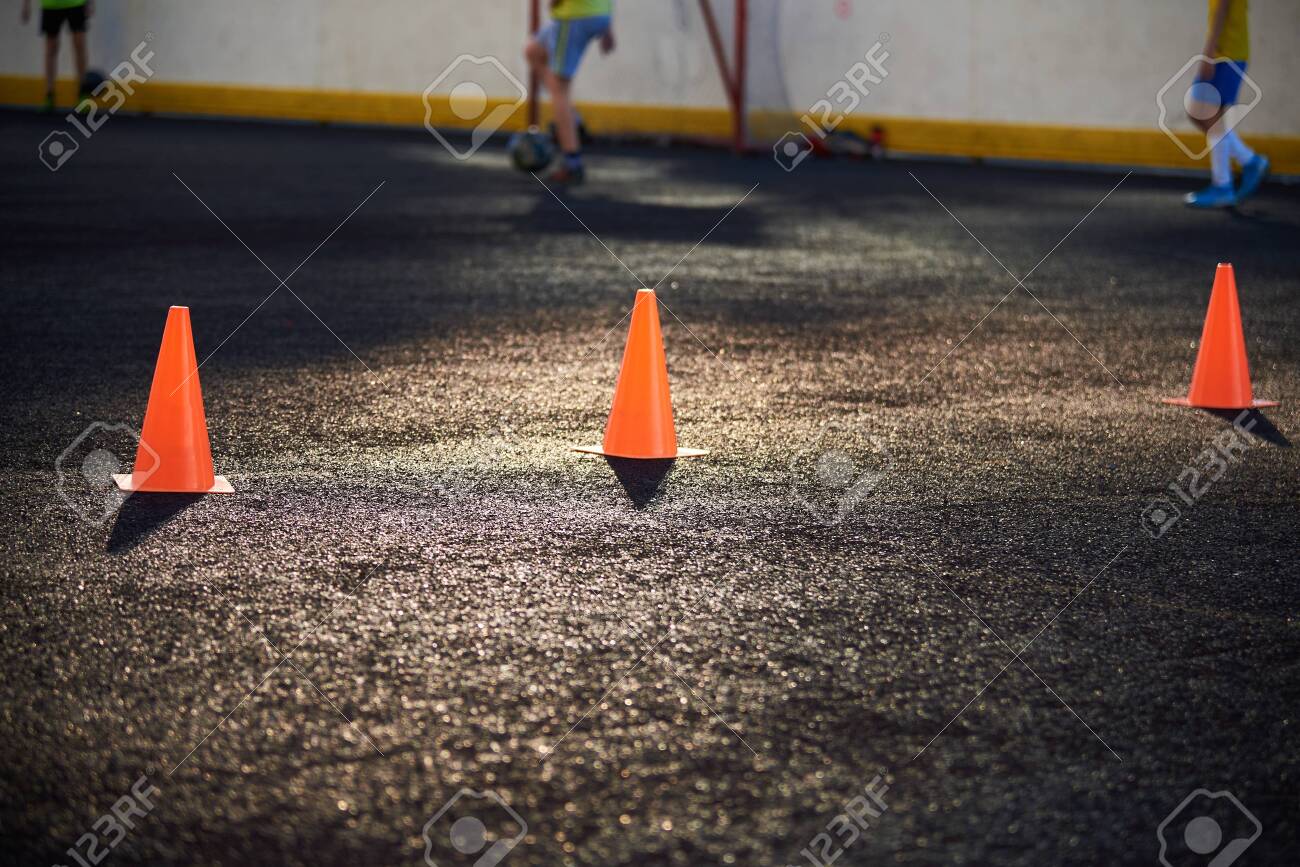 orange practice cones