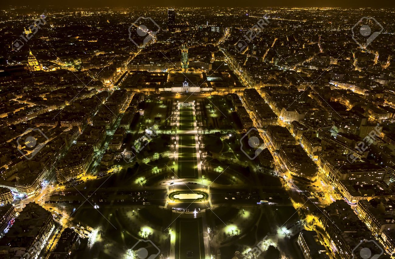 View Of Paris At Night Stock Photo, Picture and Royalty Free Image