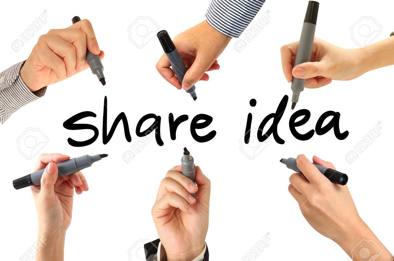 many hands writing share idea word stock photo picture and royalty idea word