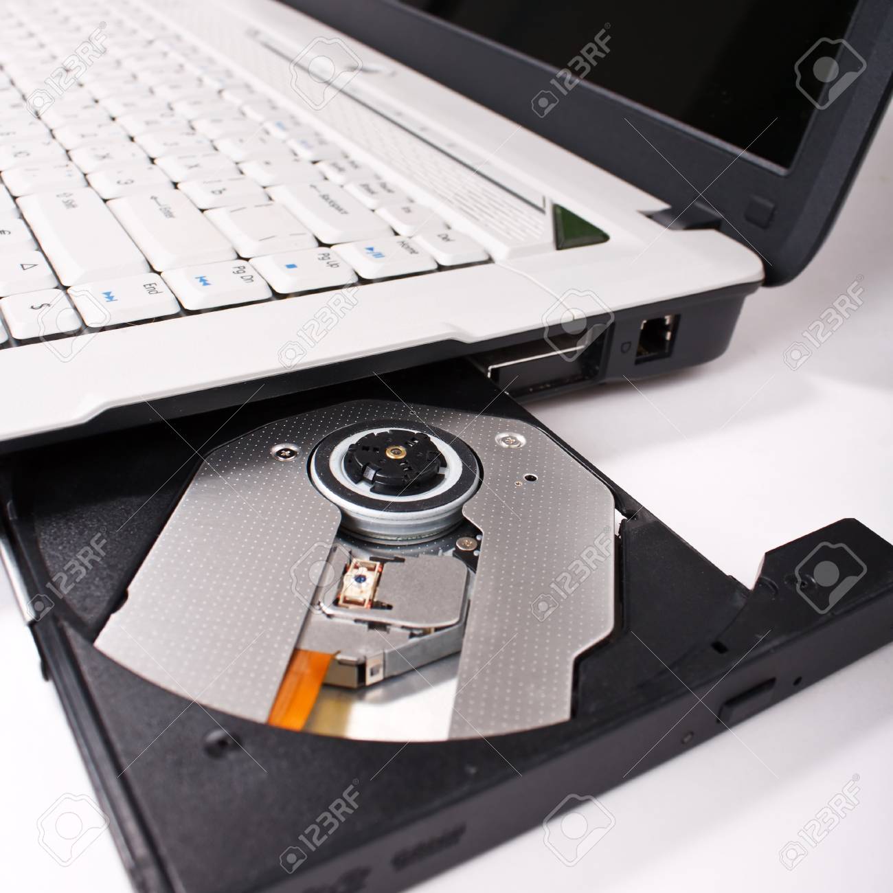 Laptop With Open Cd Tray Stock Photo Picture And Royalty Free Image Image 7045019