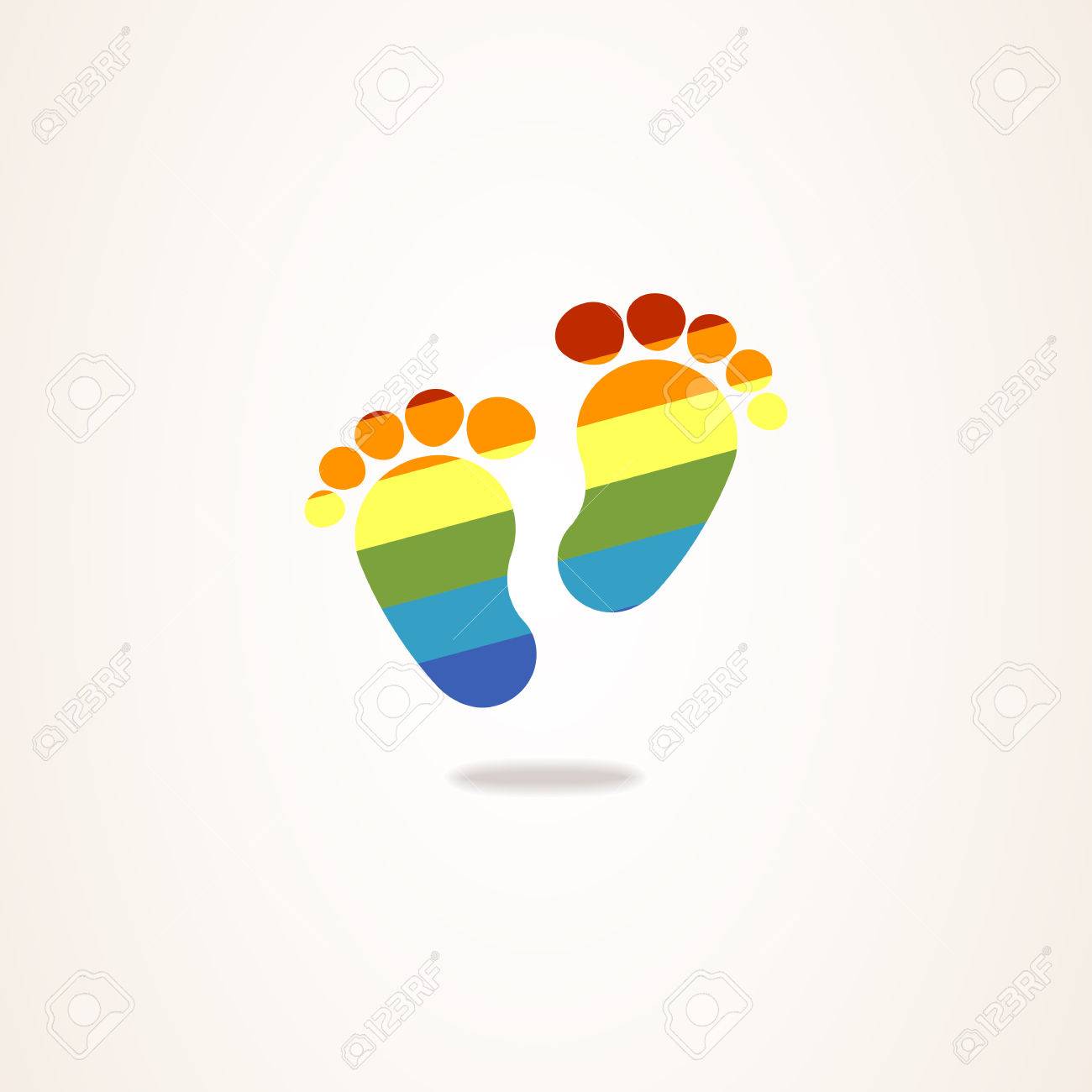 Arbres D Affaires Traces Bebe Arc En Ciel Clip Art Libres De Droits Vecteurs Et Illustration Image