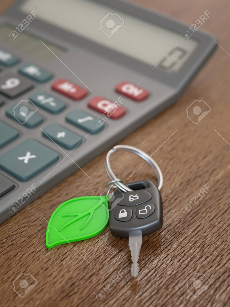 hybrid or electric car expenses calculation concept stock photo