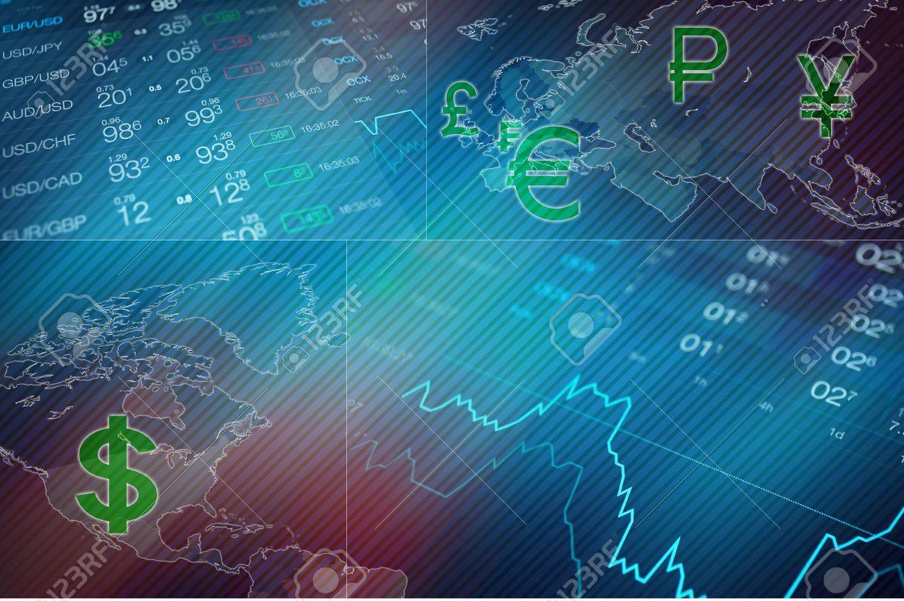 Business Collage Background Abstract Finance Collage With World - 