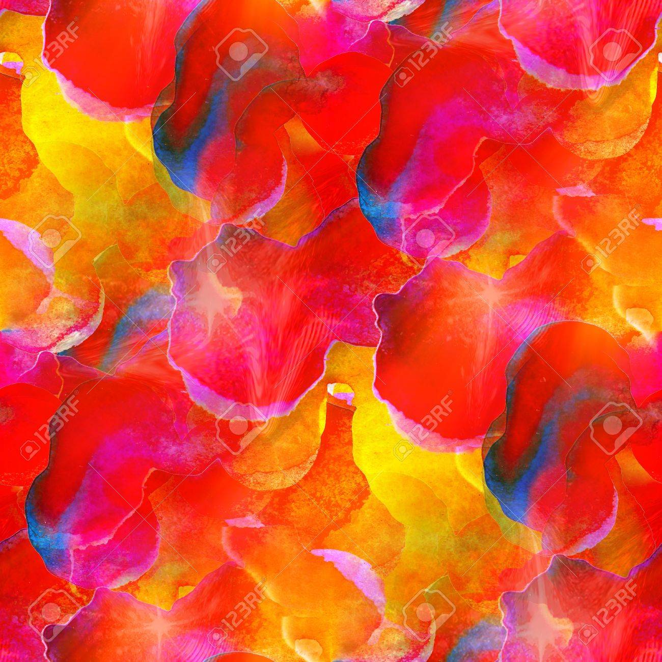 赤 黄色の手背景シームレスなアート壁紙 Waterco をペイントします の写真素材 画像素材 Image