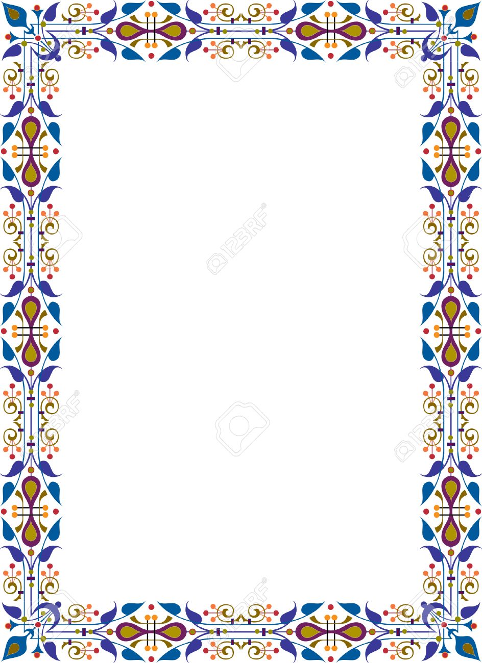 オリエンタル装飾フォト フレームの色のイラスト素材 ベクタ Image