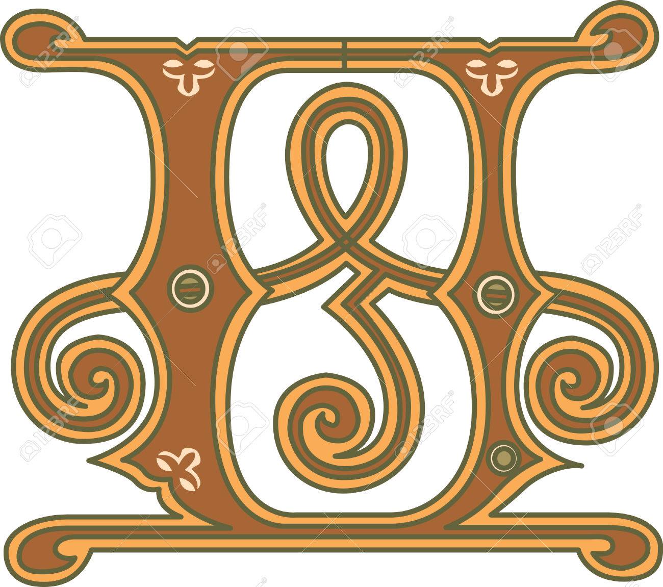 Estilo Clásico Inglés Alfabeto Letra U De Color