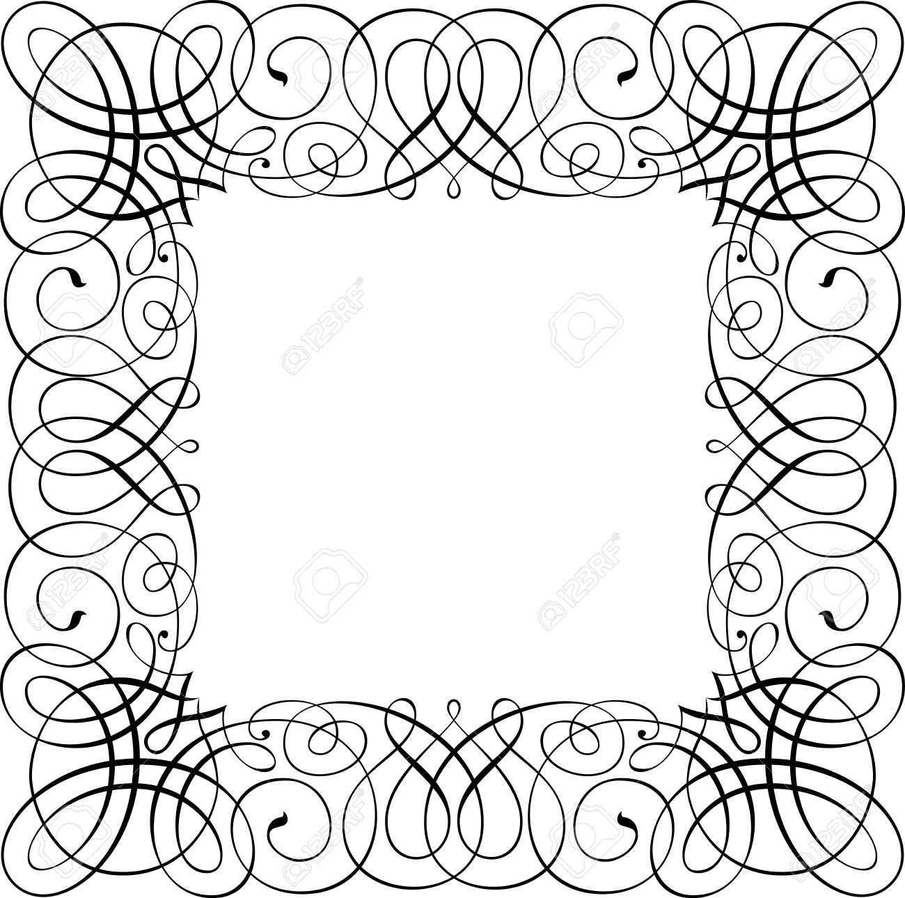 Calligraphic Vector Design Border Square Shape Royalty Free Cliparts Vectors And Stock Illustration Image 25050332
