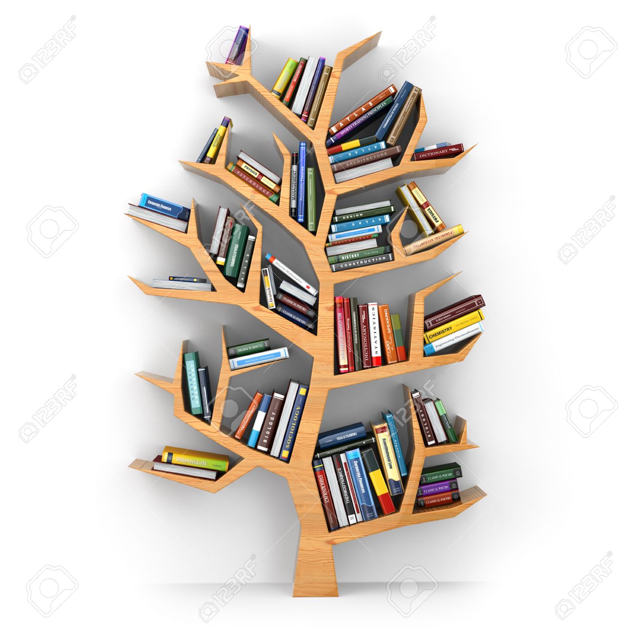 árbol Del Conocimiento. Estantería De Libros Sobre Fondo Blanco. 3d Fotos, Retratos, Imágenes Y Fotografía De Archivo Libres De Derecho. Image 27280251.
