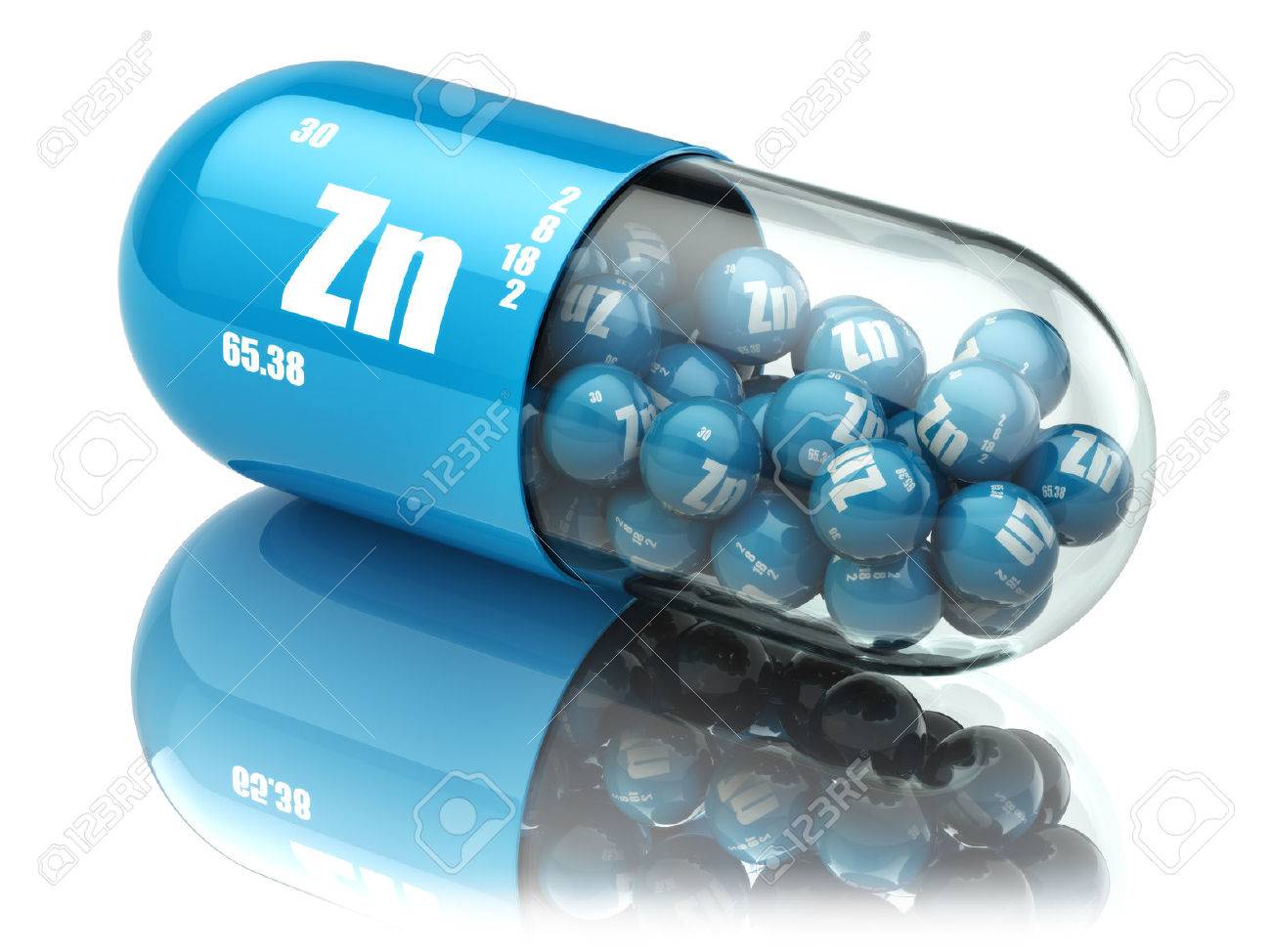 Pills Avec élément De Zinc Zn Compléments Alimentaires. Les Capsules De  Vitamine. 3d Banque D'Images Et Photos Libres De Droits. Image 48592451.
