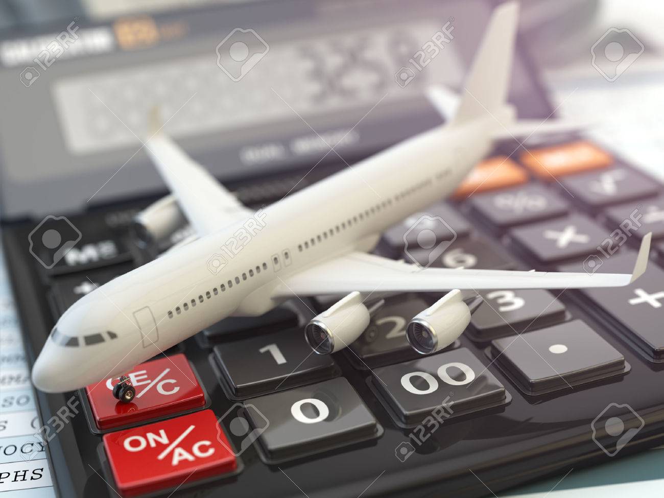 travel cost calculation concept airplane and calculator cheapest travel cost calculator