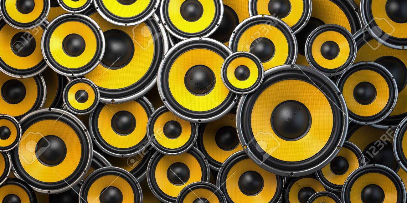 yellow computer speakers