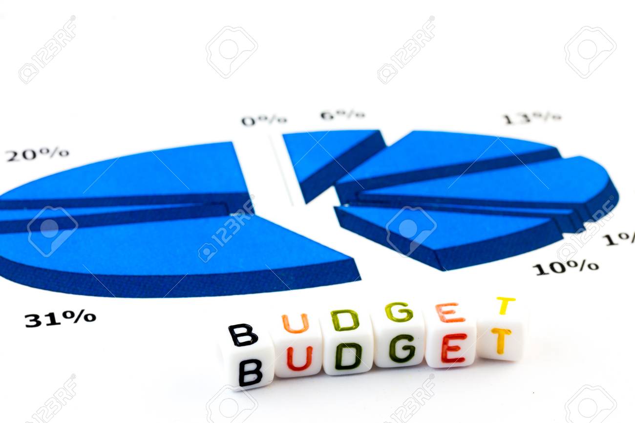 budget concept graphs and written word budget stock photo picture