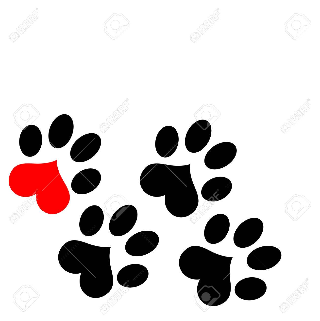Pfotenabdrucke Mit Herzen Lizenzfreie Fotos Bilder Und Stock Fotografie Image 48170021