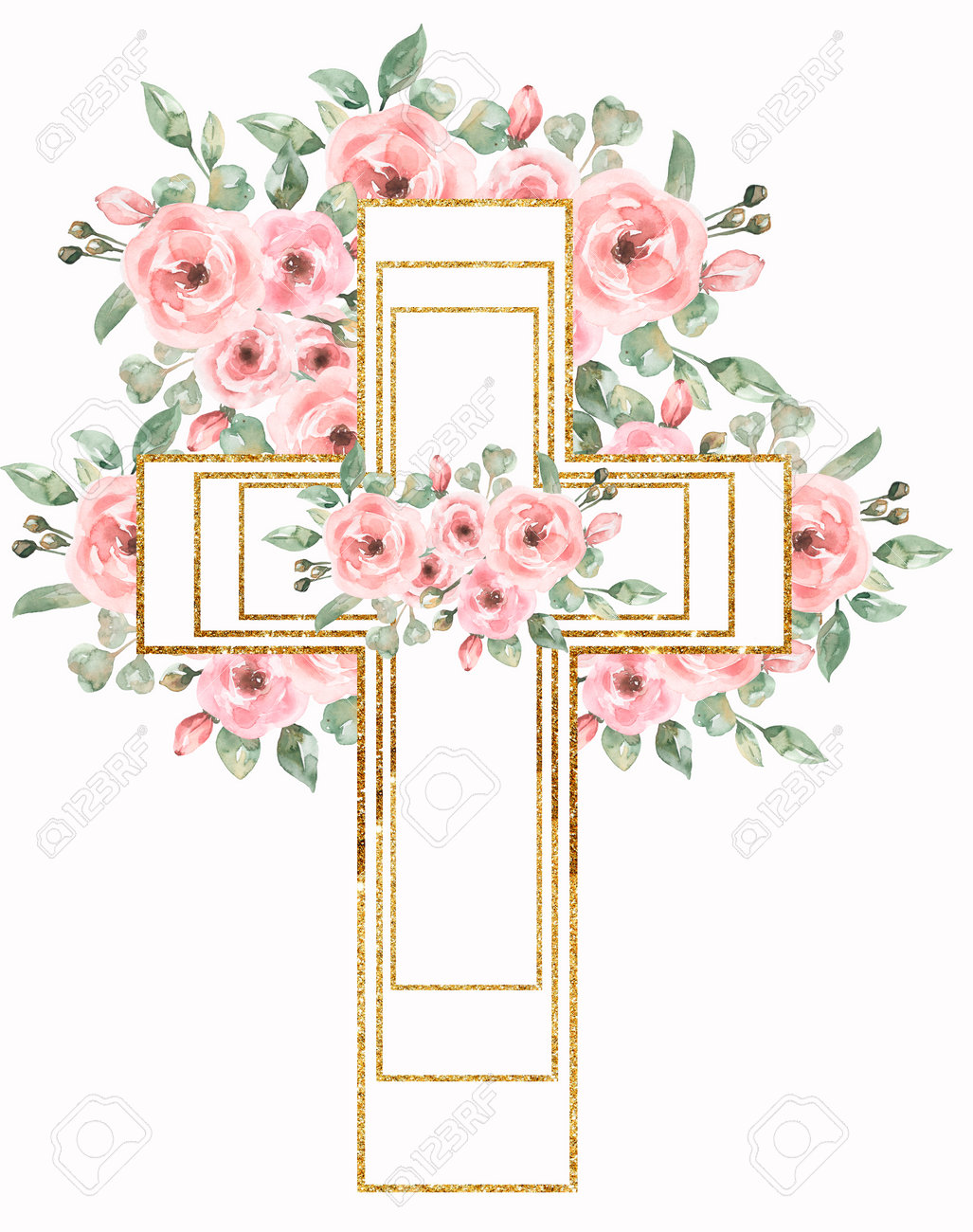 Invitaciones Bautizo 10 Tarjetas De Invitación Con Sobre, Tarjetas  Plegables, Elegantes, Cruzadas, Acuarelas, Para Bautizo, Comunión,  Confirmación, Confirmación, Rosas Rosas, Flores Doradas, Niñas Para  Personalizar Tarjetas Personalizadas Comunion, image size:1027x1300